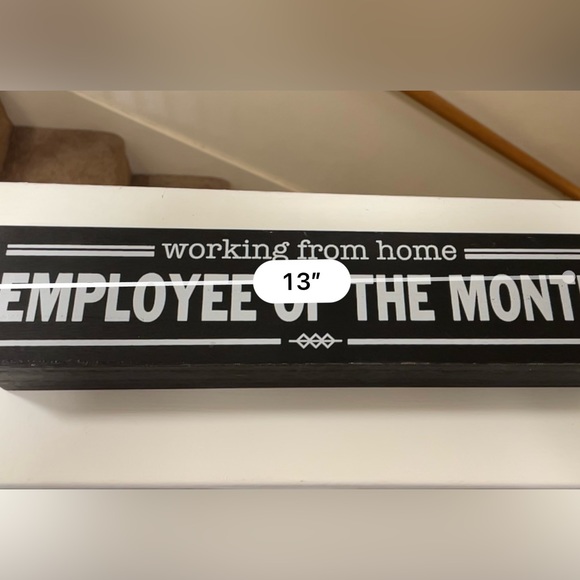 Working From Home Themed Wooden Boxed Employee of the Month decor - Picture 3 of 6